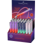 Présentoir Faber-Castell Poly Ball Flow Edition avec 24 stylos rétractables XB - Forme triangulaire ergonomique - Toucher doux -