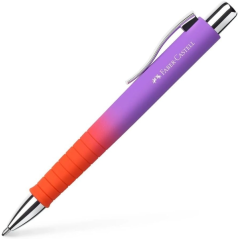 Présentoir Faber-Castell Poly Ball Flow Edition avec 24 stylos rétractables XB - Forme triangulaire ergonomique - Toucher doux -