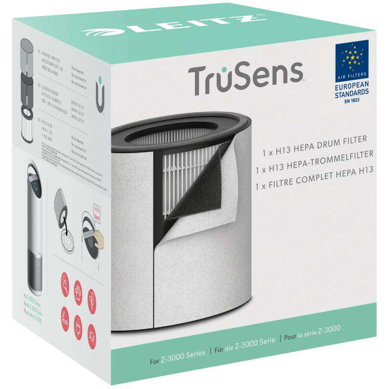 Leitz Trusens Z-3000/Z-3500 Filtre Hepa de rechange 3 en 1 H13 - Capture 99,95 % des particules ultrafines - Lavable - Indicateu