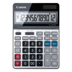 Calculatrice de bureau Canon TS-1200TSC avec écran LCD réglable à 12 chiffres - Effectuez des calculs de coûts, des prix de vent