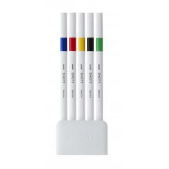 Uni-ball EMOTT Ever Fine Lot de 5 marqueurs de lignes fines - 0,4 mm - Pointe durable - Largeur de trait constante - À base d'ea