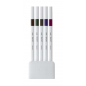 Uni-ball EMOTT Ever Fine Lot de 5 marqueurs de lignes fines - 0,4 mm - Pointe durable - Largeur de trait constante - À base d'ea