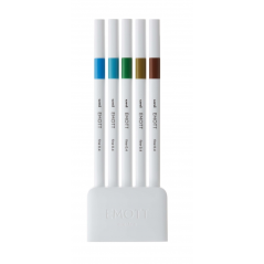 Uni-ball EMOTT Ever Fine Lot de 5 marqueurs de lignes fines - 0,4 mm - Pointe durable - Largeur de trait constante - À base d'ea