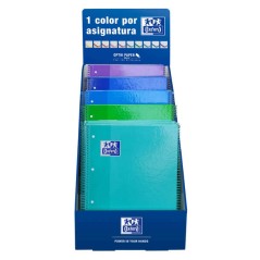 ✅ Oxford School Tabletop Display Cool Colors A4+ - Couverture Extra Rigide - Cahier à Spirale Micro-Perforé - en stock