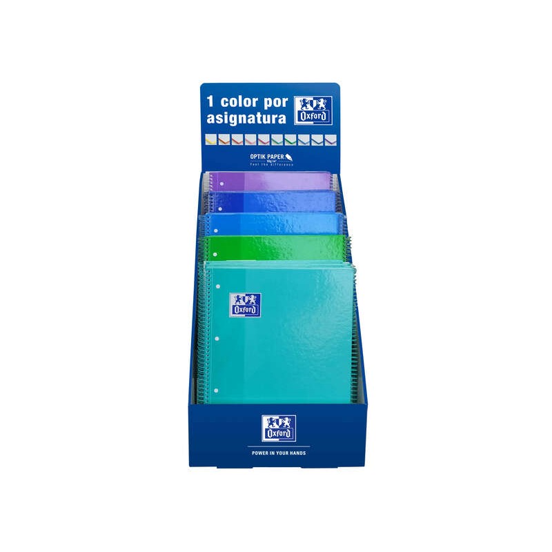 Oxford School Tabletop Display Cool Colors A4+ - Couverture Extra Rigide - Cahier à Spirale Micro-Perforé - Europeanbook 1 5x5 Oxford School Tabletop Display Cool Colors A4+ - Couverture Extra Rigide - Cahier à Spirale Micro-Perforé - Europeanbook 1 5x5