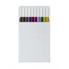 Uni-ball PEM-SY 10C NO.3 Étui de 10 marqueurs de lignes fines - Pointe 0,4 mm - Encre à base d'eau - Design innovant - Largeur d