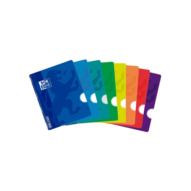 LOT de 10 Oxford School Cahier agrafé Openflex A4 - Couverture plastique robuste - 48 feuilles lisses - Format A4 - Couleurs LOT de 10 Oxford School Cahier agrafé Openflex A4 - Couverture plastique robuste - 48 feuilles lisses - Format A4 - Couleurs
