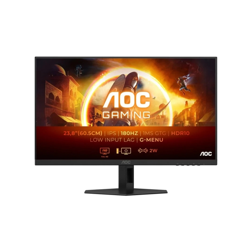 Moniteur AOC G4 23,8" LED Fast IPS FullHD 180 Hz HDR10 - Réponse 1 ms - Angle de vision 178° - Haut-parleurs intégrés - HDMI, Di