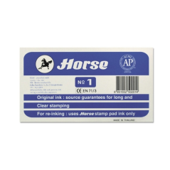 Tampon métallique Cheval n° 1 - Facile à recharger - Solide et durable - Bleu