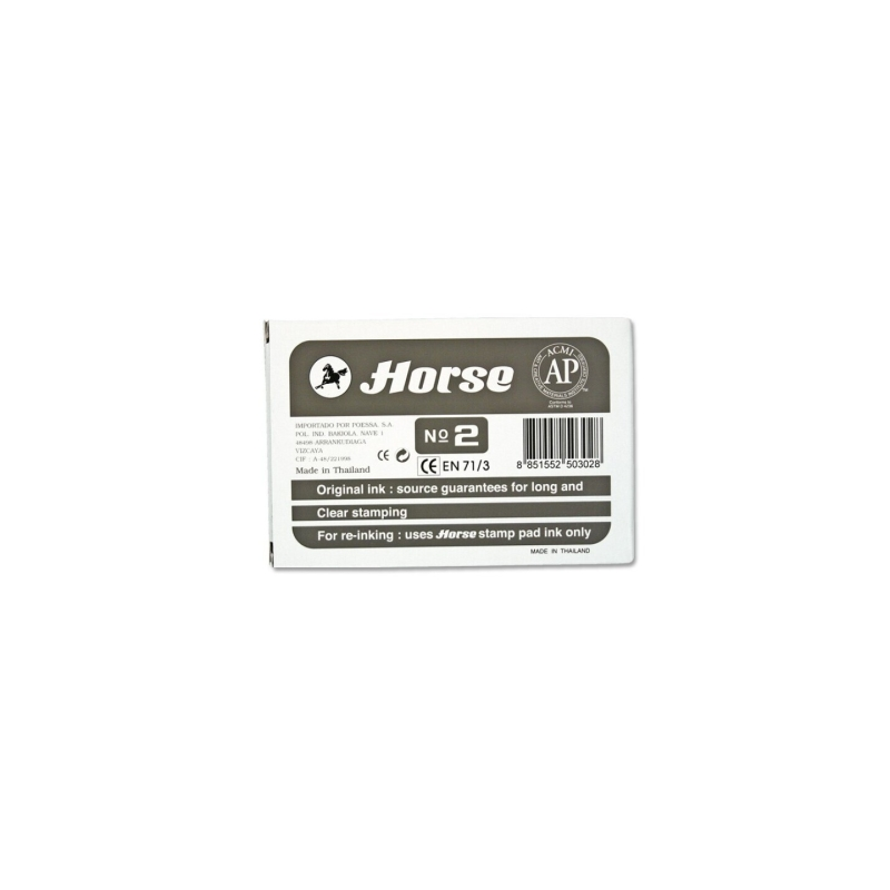 Tampon métallique Cheval n° 2 - Facile à recharger - Solide et durable - Noir