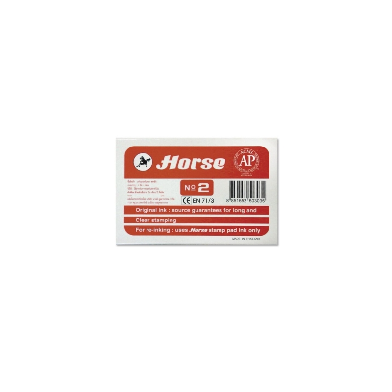 Tampon métallique Cheval n° 2 - Facile à recharger - Solide et durable - Rouge