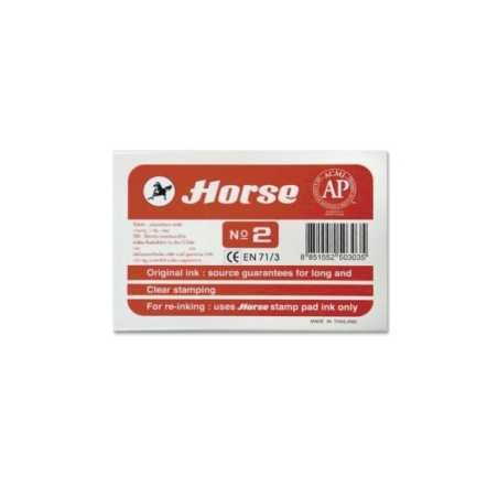 Tampon métallique Cheval n° 2 - Facile à recharger - Solide et durable - Rouge