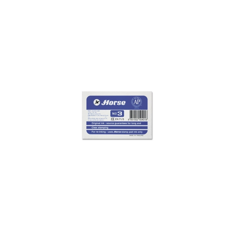 Tampon métallique Cheval n° 3 - Facile à recharger - Solide et durable - Bleu