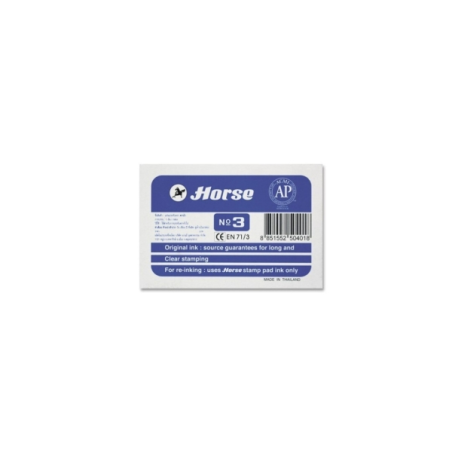 Tampon métallique Cheval n° 3 - Facile à recharger - Solide et durable - Bleu