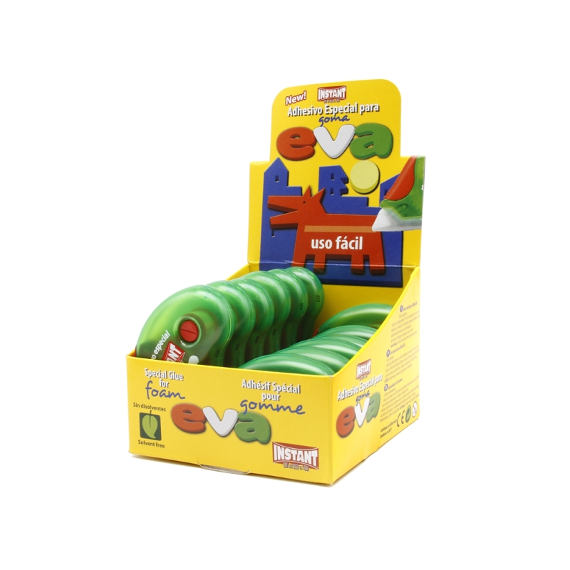 LOT de 12 Adhésif spécial Instant Roller pour caoutchouc EVA - Application propre et facile - Collage instantané - Sans solvant