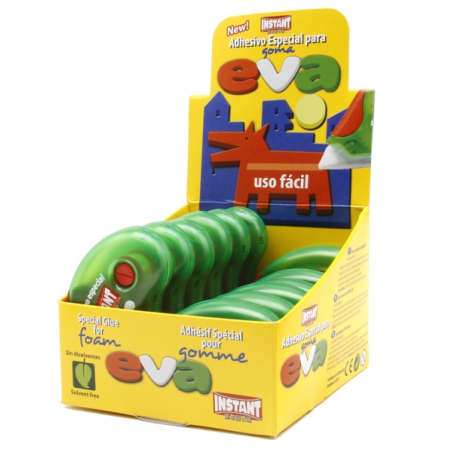 LOT de 12 Adhésif spécial Instant Roller pour caoutchouc EVA - Application propre et facile - Collage instantané - Sans solvant