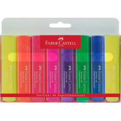 Faber-Castell Textliner 46 Superfluorescente Expositor con 11 Packs de 8 Marcadores Fluorescentes - Punta Biselada - Trazo entre