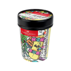 Lot de 10 marqueurs fluorescents Faber-Castell Textliner 46 Neon - Motif pot de glace - Pointe biseautée - Largeur de trait : 1