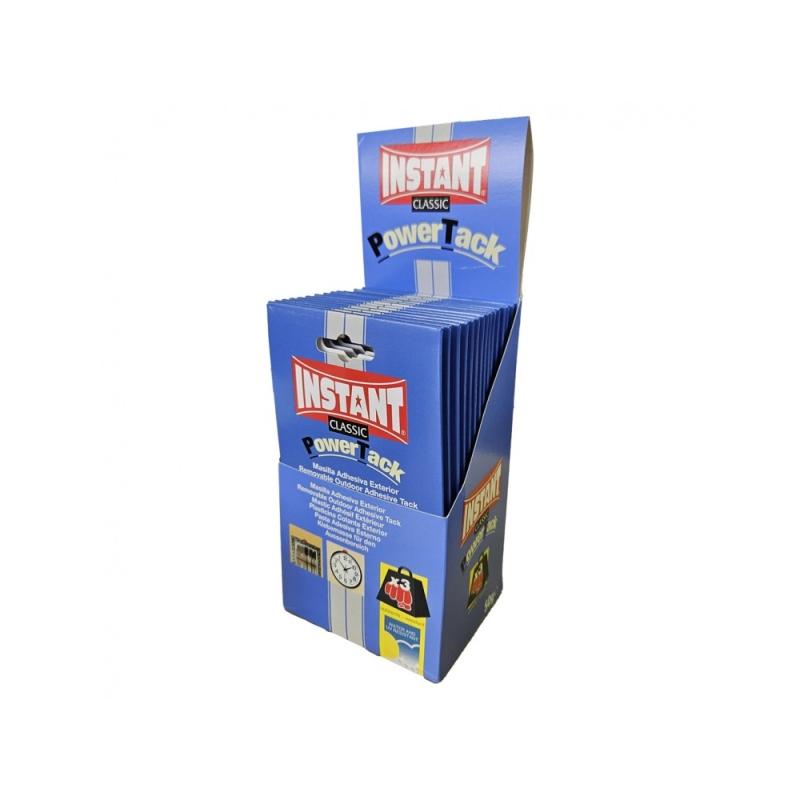 LOT de 15 Pack de mastic adhésif classique Instant Power Tack 50 g - Convient pour une utilisation en extérieur - Résistant aux