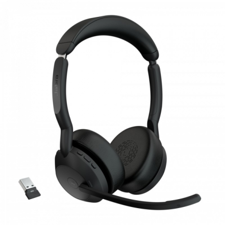 Casque stéréo Bluetooth Jabra Evolve2 55 MS avec microphone - Suppression du bruit - Autonomie de la batterie jusqu'à 18 heures
