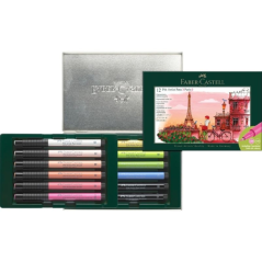 Faber-Castell Pitt Artist Pen Brush City Collection Paris Coffret de 12 marqueurs pointe pinceau - Encre pigmentée - Haute résis