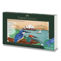 Faber-Castell Pitt Artist Pen Brush City Collection Présentoir avec 8 étuis de 12 marqueurs à pointe pinceau - Encre pigmentée -