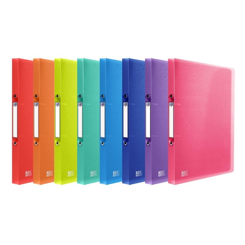 LOT de 10 Classeur à anneaux A4 Oxford Urban - Couverture en plastique résistant - 2 anneaux de 15 mm - Dos de 20 mm de large