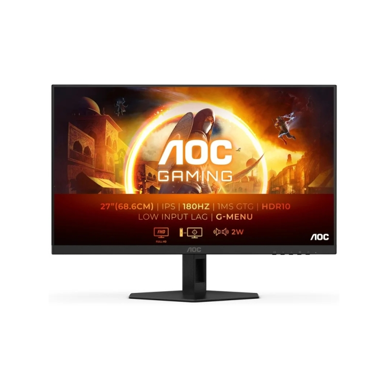 Moniteur AOC G4 27" LED Fast IPS FullHD 180 Hz HDR10 - Réponse 1 ms - Angle de vision 178° - Haut-parleurs intégrés - HDMI, Disp