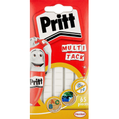 Pritt Multitack Pack de 65 morceaux de mastic adhésif blanc - Solide, propre et amovible