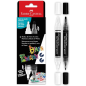 Faber-Castell Shake & Paint Black Edition Lot de 2 marqueurs acryliques à double pointe - Pointes rondes de 1 mm et 3 mm - Encre