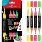 Faber-Castell Shake & Paint Black Edition Pack de 4 marqueurs acryliques à double pointe - Pointes rondes 1 mm et 3 mm - Encre a