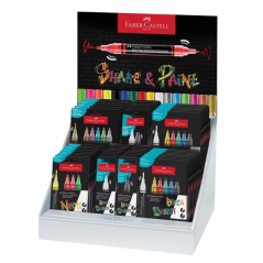 Coffret Faber-Castell Shake & Paint Black Edition avec 36 étuis assortis de marqueurs acryliques à double pointe - Pointes ronde