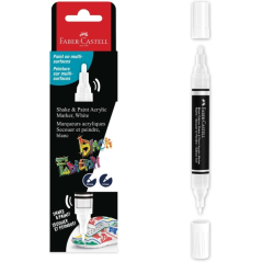Marqueur acrylique Faber-Castell Shake & Paint Black Edition, double pointe – Pointes rondes 1 mm et 3 mm – Encre acrylique à ba