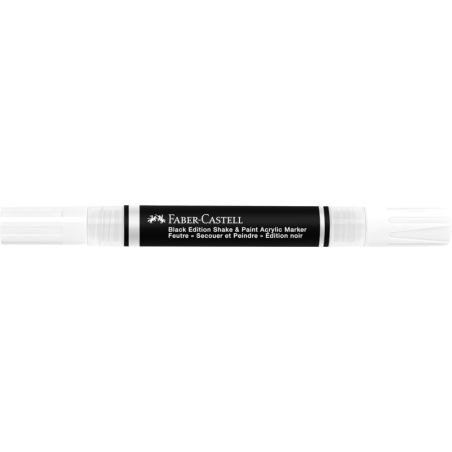 Marqueur acrylique Faber-Castell Shake & Paint Black Edition, double pointe – Pointes rondes 1 mm et 3 mm – Encre acrylique à ba