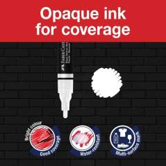 Marqueur acrylique Faber-Castell Shake & Paint Black Edition, double pointe – Pointes rondes 1 mm et 3 mm – Encre acrylique à ba