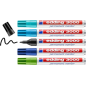 Edding 3000 Pack de 5 Feutres Permanents Cool Colors - Pointe Ronde 1,5 mm - Trait entre 1,5 et 3 mm - Rechargeable - Séchage Ra