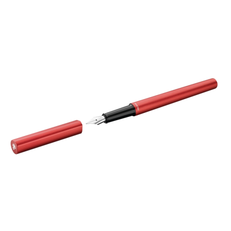 LOT de 5 Stylo plume Pelikan Ineo - Plume moyenne - Boîtier en métal - Aluminium anodisé satiné - Forme en goutte d'eau anti-poi