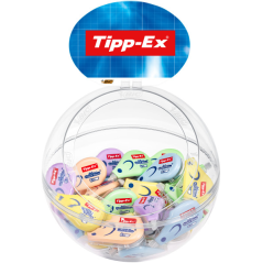 Présentoir Tipp-Ex Mini Pocket Mouse Pastel avec 40 rubans correcteurs 5 mm x 6 m - Résistant - Écriture instantanée