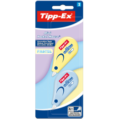 Lot de mini-correcteurs Tipp-Ex Pocket Mouse Pastel avec 2 rubans correcteurs 5 mm x 6 m - Résistants - Écriture instantanée