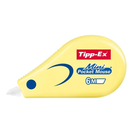 Lot de mini-correcteurs Tipp-Ex Pocket Mouse Pastel avec 2 rubans correcteurs 5 mm x 6 m - Résistants - Écriture instantanée