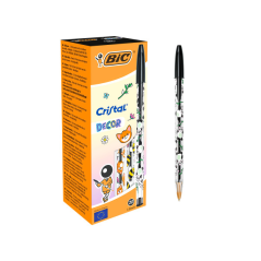 LOT de 20 Stylo bille Bic Cristal Decor Kawaii - Corps transparent avec décoration Kawaii - Pointe ronde de 1 mm - Largeur de tr