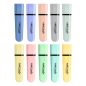 Lot de 10 marqueurs fluorescents Bic Marking Highlighter Flat Pastel - Pointe biseautée - Largeur de trait : 1,20 à 4,60 mm - En