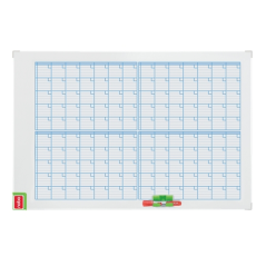 Tableau blanc mensuel magnétique Nobo Performance 725 x 53 x 1 045 mm - Kit de planification magnétique inclus