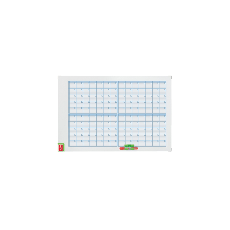 Tableau blanc mensuel magnétique Nobo Performance 725 x 53 x 1 045 mm - Kit de planification magnétique inclus