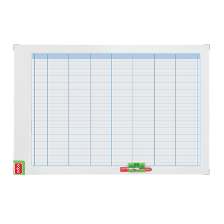 Tableau blanc magnétique hebdomadaire Nobo Performance 710 x 50 x 1 030 mm - Kit de planification magnétique inclus