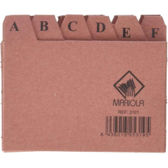 Mariola AZ Index Nº1 pour Fichier - Dimensions 95x65mm - Couleur Marron