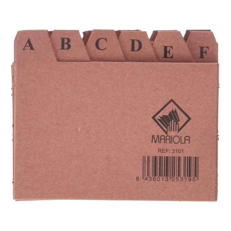 Mariola AZ Index Nº1 pour Fichier - Dimensions 95x65mm - Couleur Marron