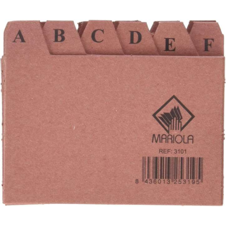 Mariola AZ Index Nº1 pour Fichier - Dimensions 95x65mm - Couleur Marron