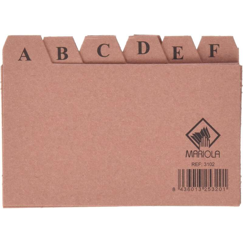 Mariola AZ Index Nº2 pour Fichier - Dimensions 125x75mm - Couleur Marron