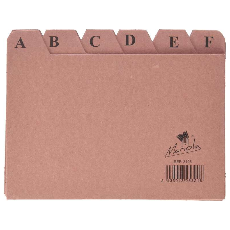 Mariola AZ Index Nº3 pour Fichier - Dimensions 150x100mm - Couleur Marron